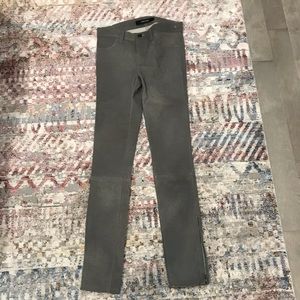NEW NEVER WORN JBRAND GREY LEATHER PANTS - 25